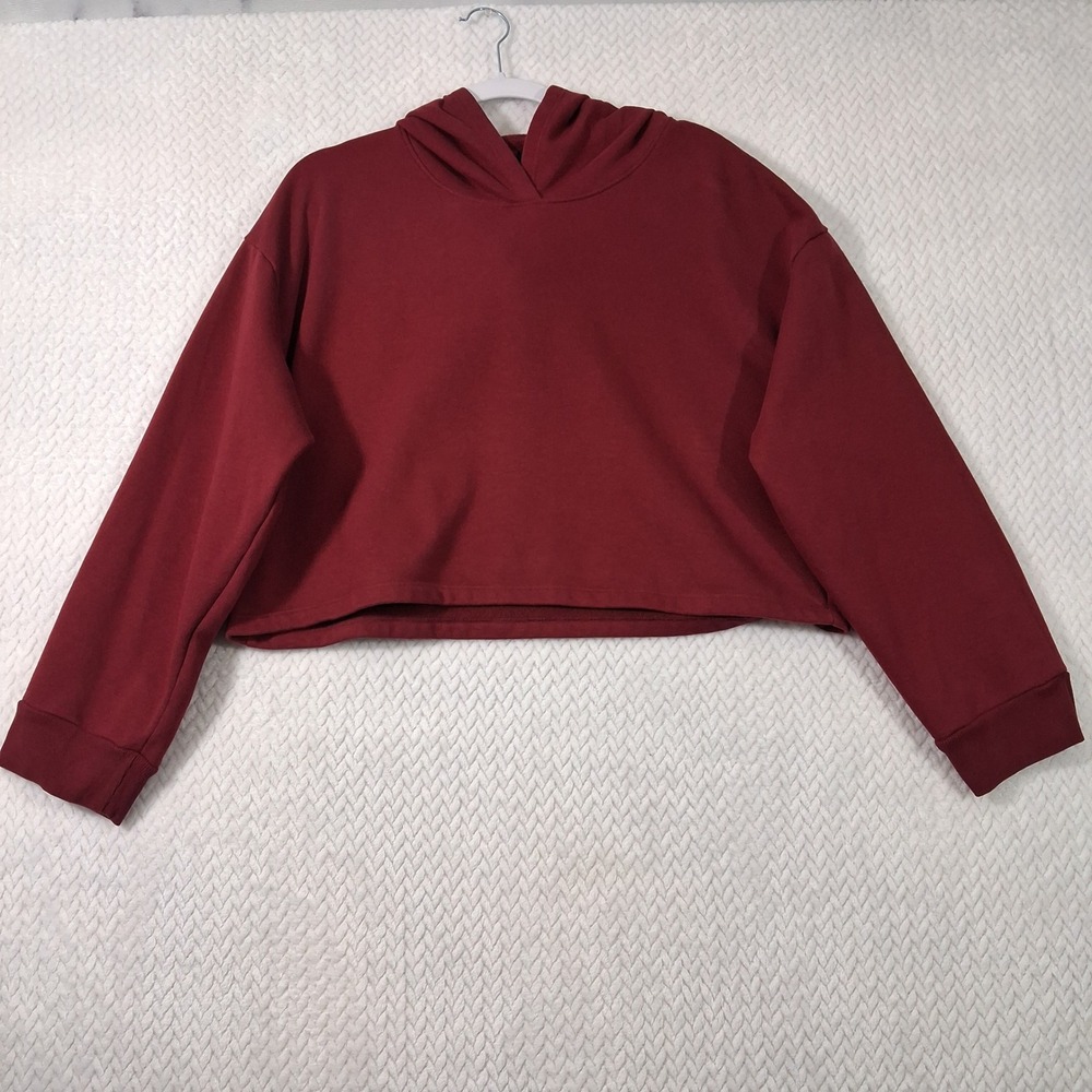 Beyond Yoga Cropped Hoodie Womens Large Burgundy Red
